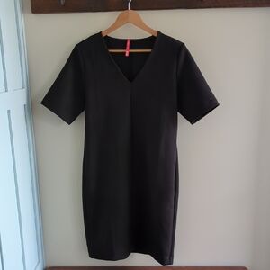 Black V-Neck Short Sleeve Women’s Dress